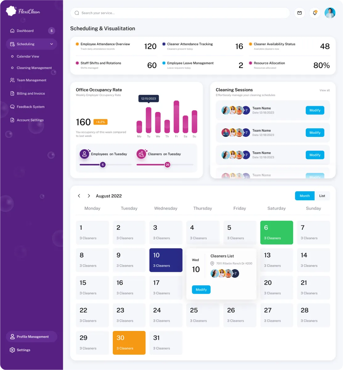 Flexi Clean Case Study | UI/UX & Web App for Cleaning Services